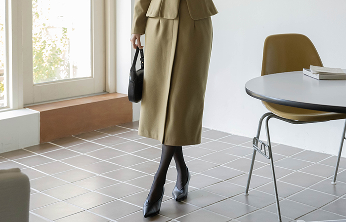 ODE 拉绒 H字型 Set-up 长款 裙子(+腰带)