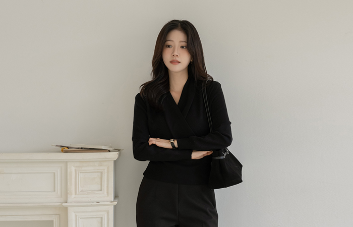 . v 裹身风格 针织衫