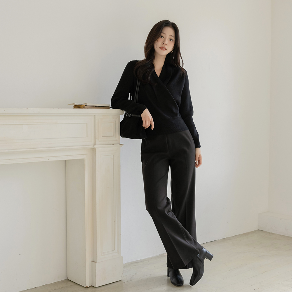 侧纽 拉链 拉绒 休闲风格 喇叭 宽松长裤