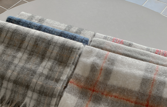 日常 格子 穗饰 围巾