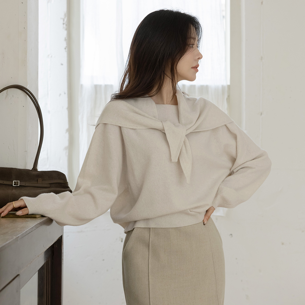 嘴唇领 Whole Garment 羊绒&羊毛 针织衫