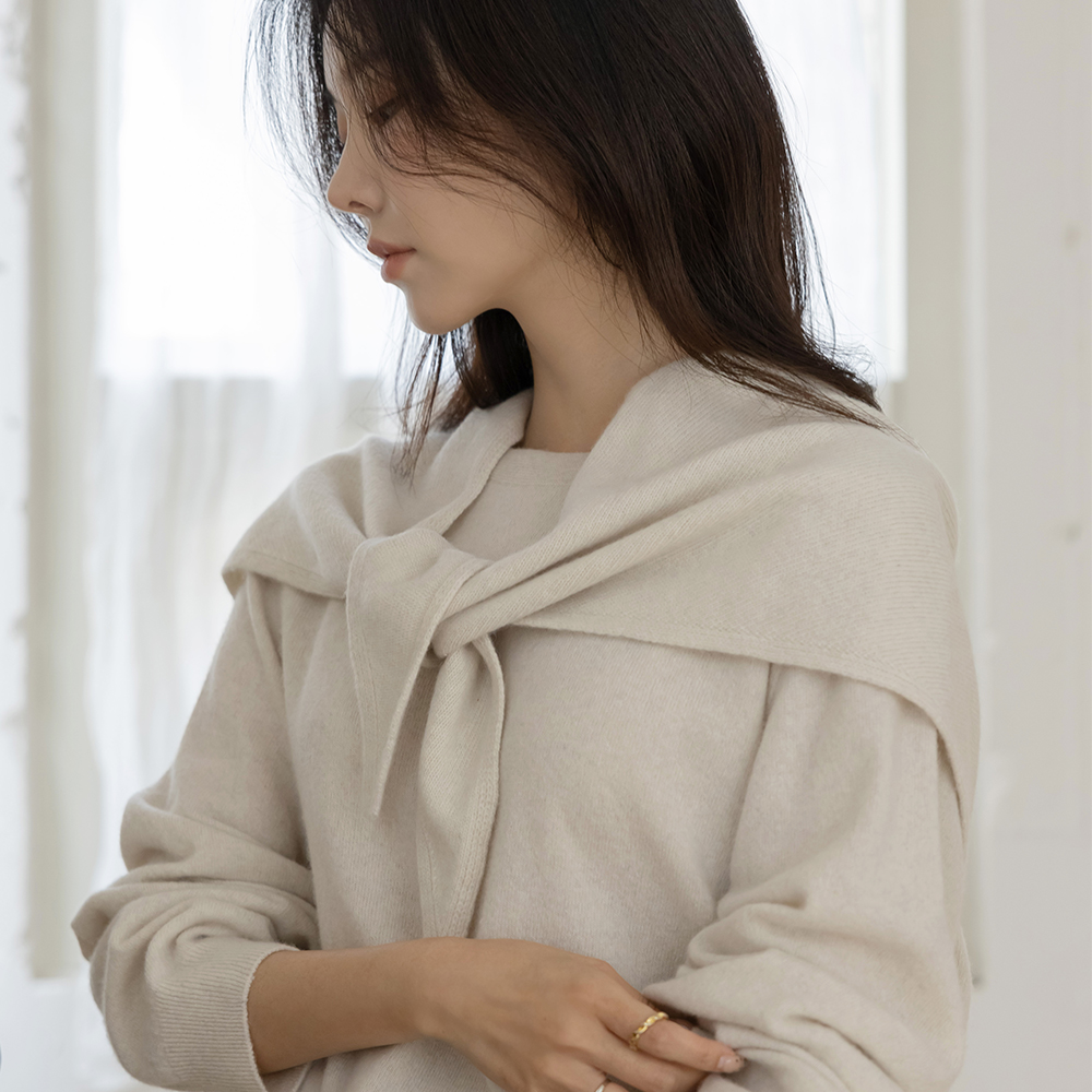 简单 摩登 羊绒&羊毛 삼각숄