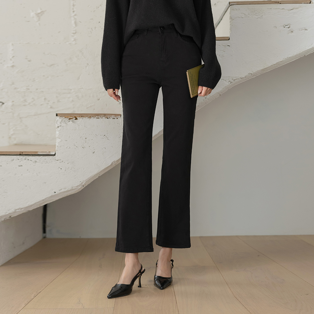 棉 一字型 拉绒 弹力 裤子