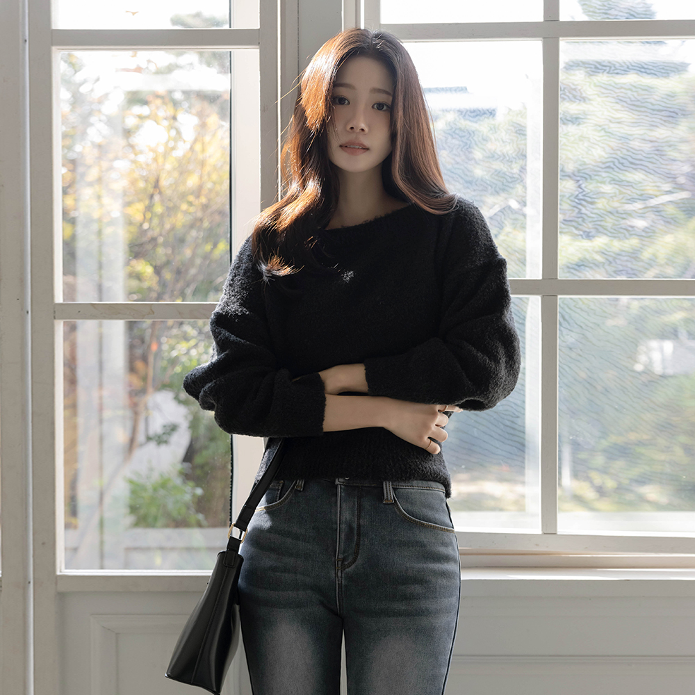 玩具 船形领 基本 结子花式 针织衫