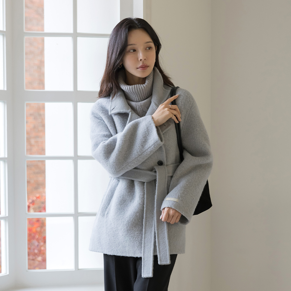 羊驼毛&羊毛 手工 短上衣 大衣(+腰带)