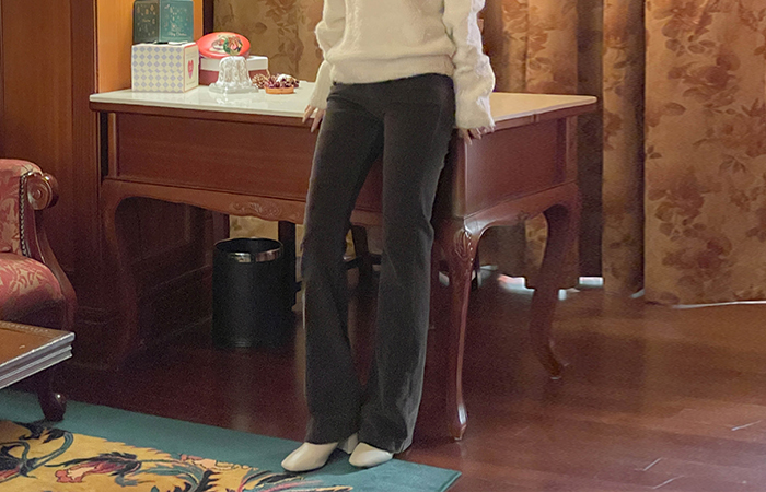 灯芯绒 斯利姆 喇叭 拉绒 弹力 裤子