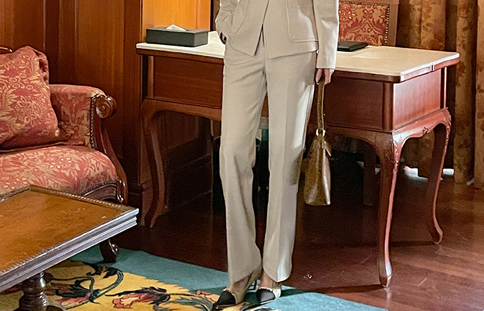 Michel 摩登 宽绰 拉绒 Set-up 宽松长裤