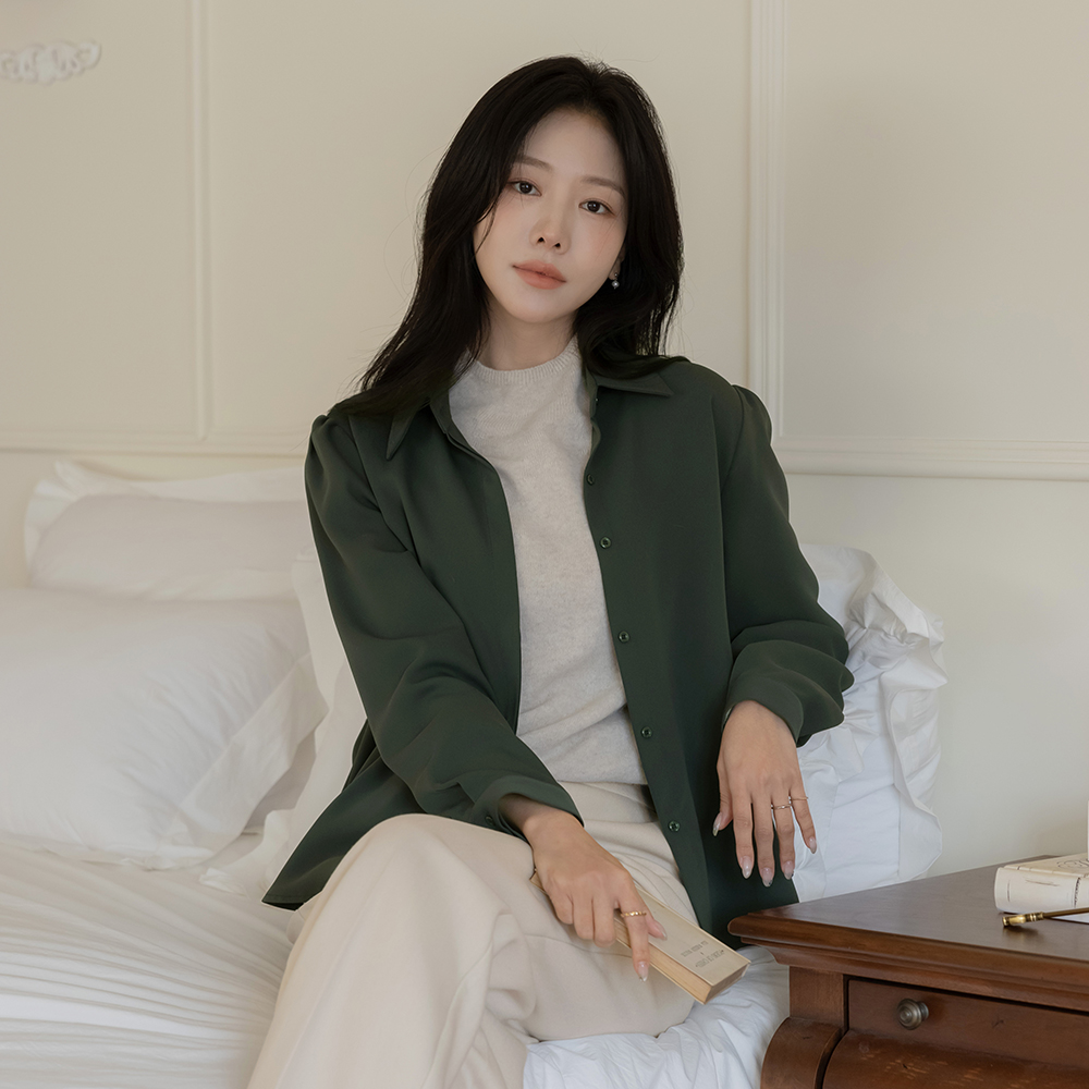 ODE 稍厚的 领子 隐藏 罩衫