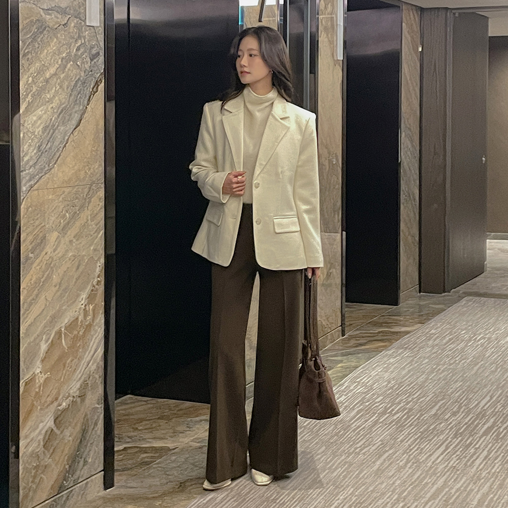 高腰 羊毛 宽绰 宽松长裤