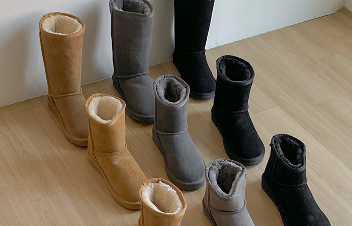 柔软的 牛皮 雪地靴 靴子(3type)