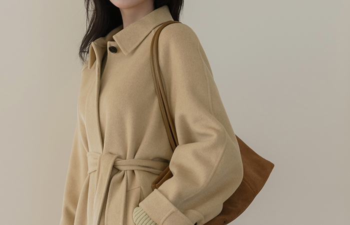 开士米&羊毛 安哥拉 手工 长款大衣(+腰带)