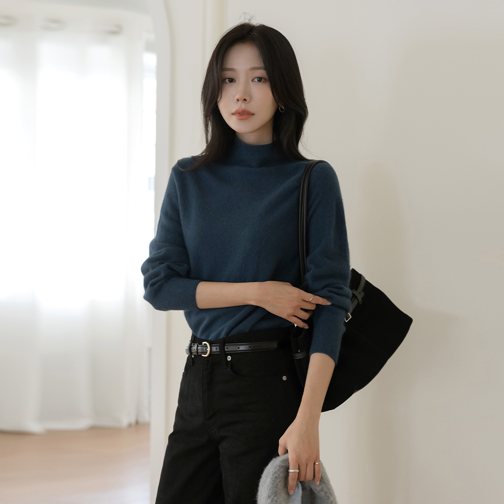 半高领 貉子&羊毛 Whole Garment 针织衫