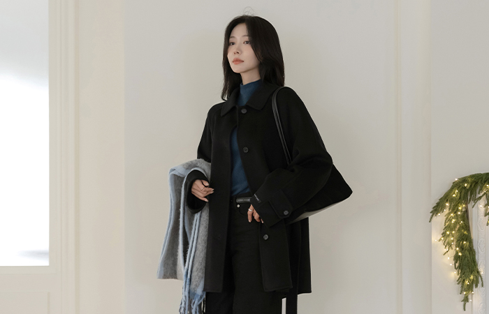 黄油 开士米&羊毛 手工 短上衣 大衣(+腰带)