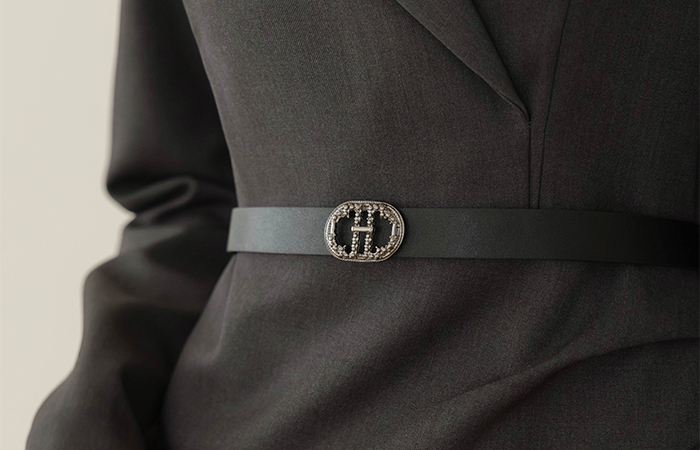 拉绒 褶皱 H字型 连衣裙_腰带