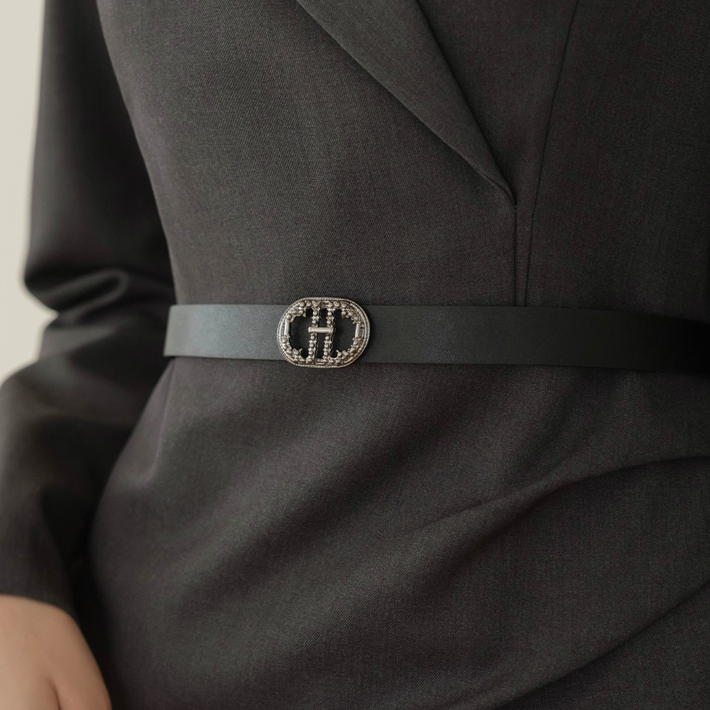 拉绒 褶皱 H字型 连衣裙_腰带