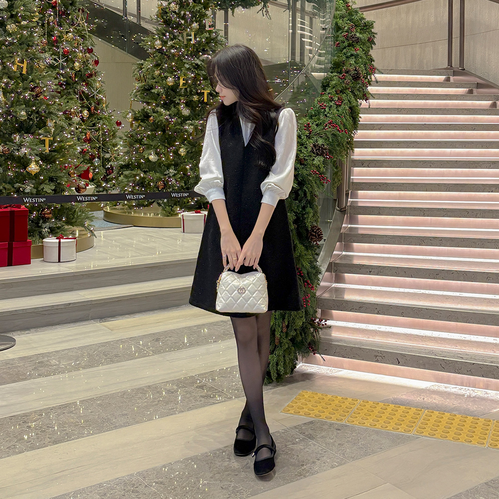 亮片 羊毛 吊带 迷你 连衣裙