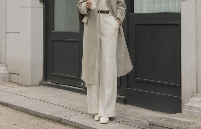 基本 拉绒 宽绰 宽松长裤(+腰带)