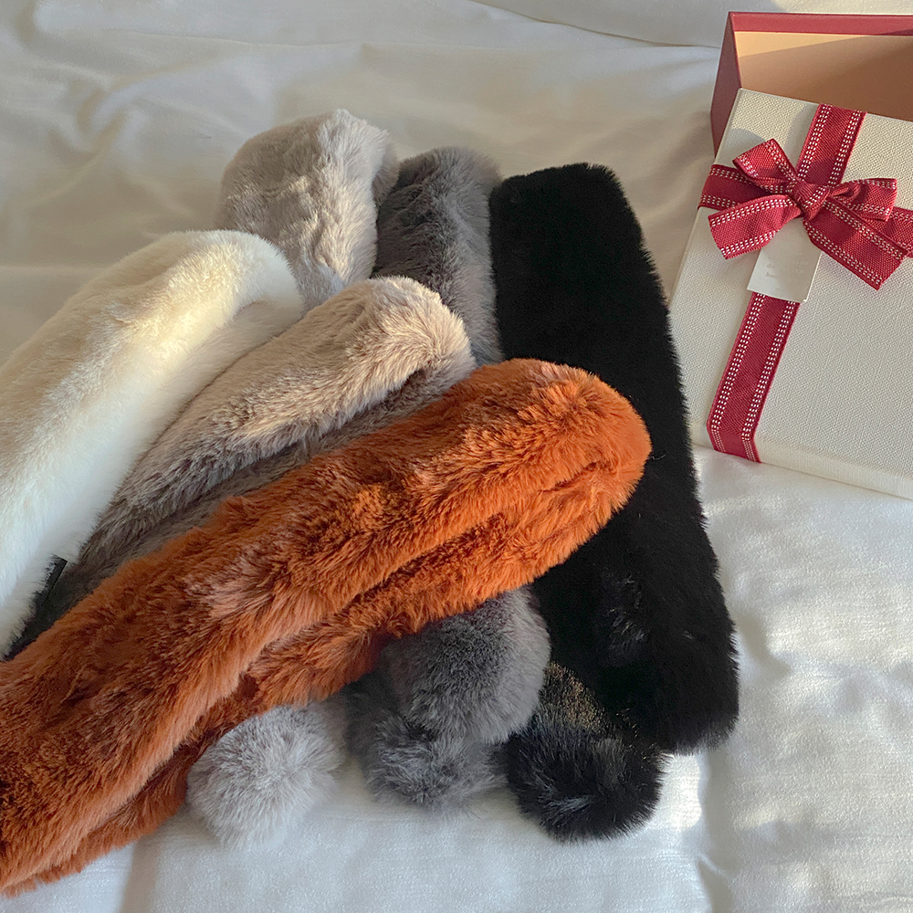 人造毛 小方 迷你 围巾