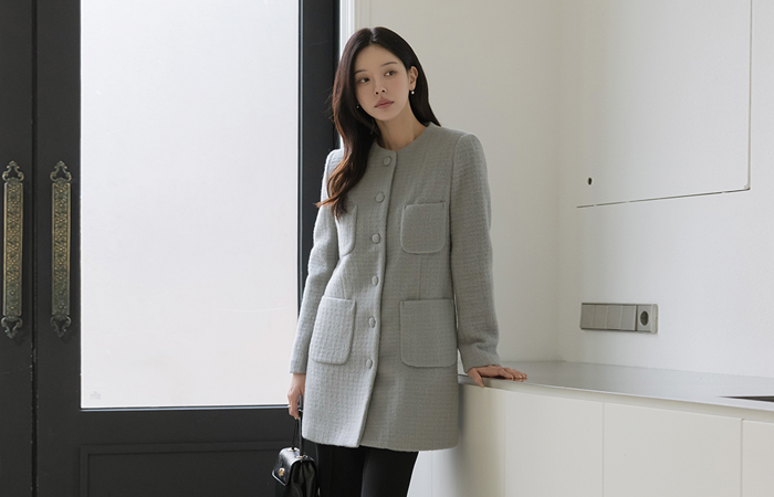 棉衣 羊毛 结子花式 夹克(+腰带)