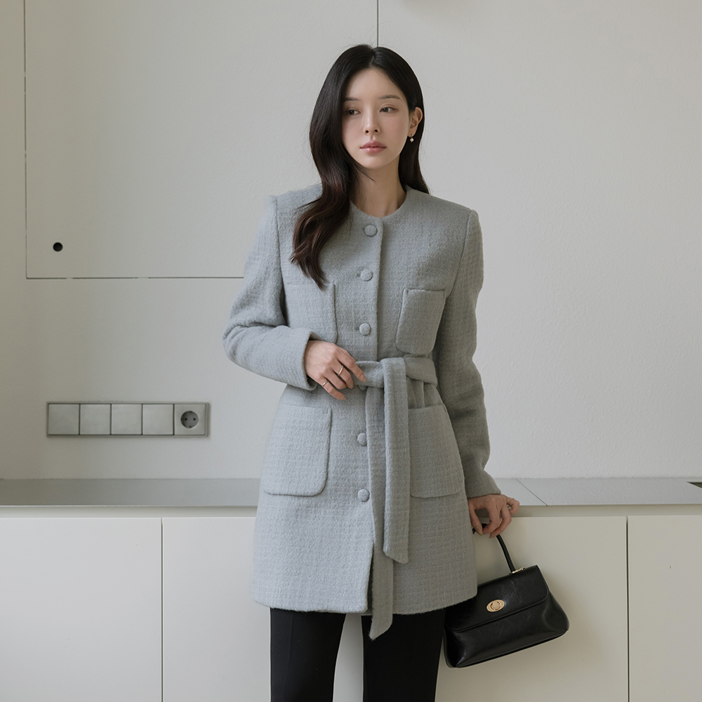 棉衣 羊毛 结子花式 夹克(+腰带)