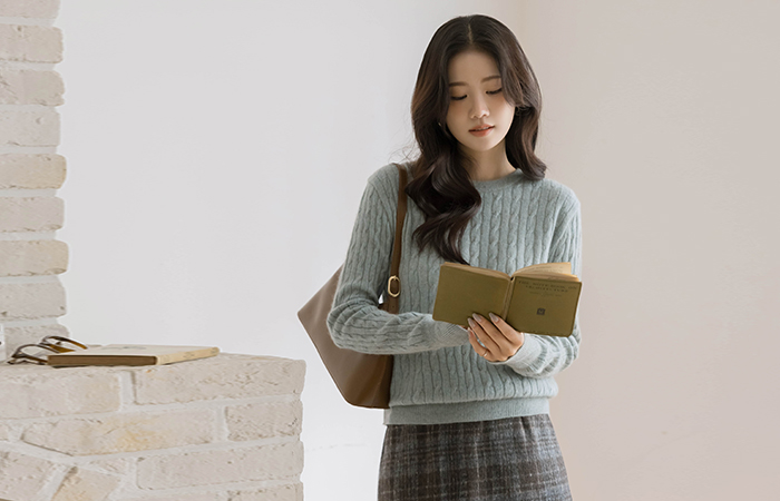 貉子&羊毛 颜色 麻花 针织衫