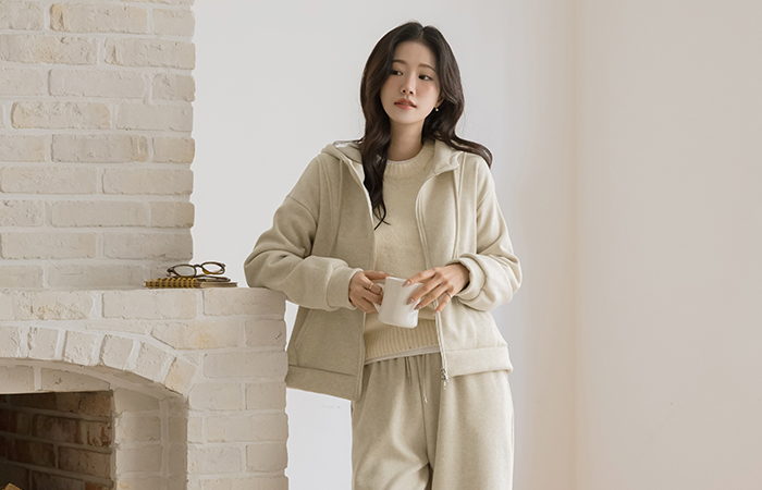 舒适 拉绒 带帽拉链&裤子 SET