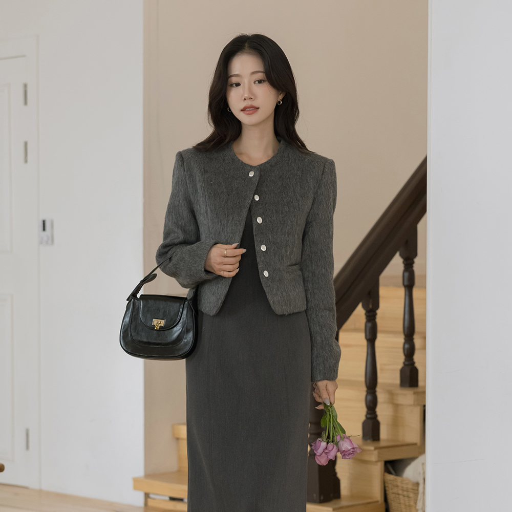 高档 圆领 ODE 羊毛 棉衣 夹克