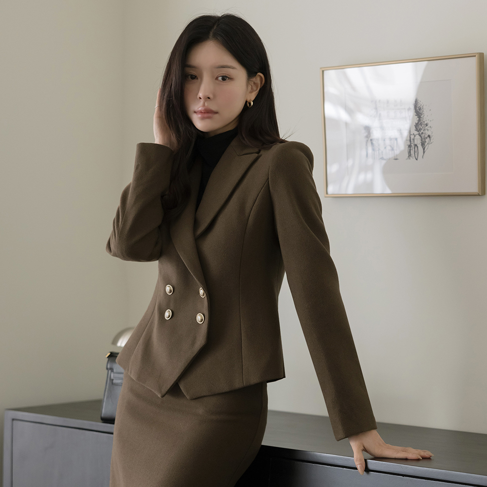 羊毛 领子 双排扣 Set-up 夹克