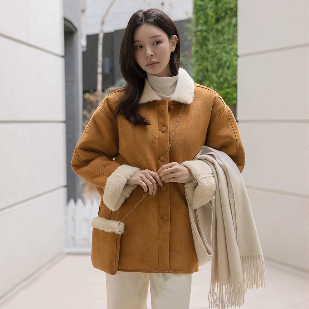 翻领 羊毛 翻毛皮 Mustang(+包)