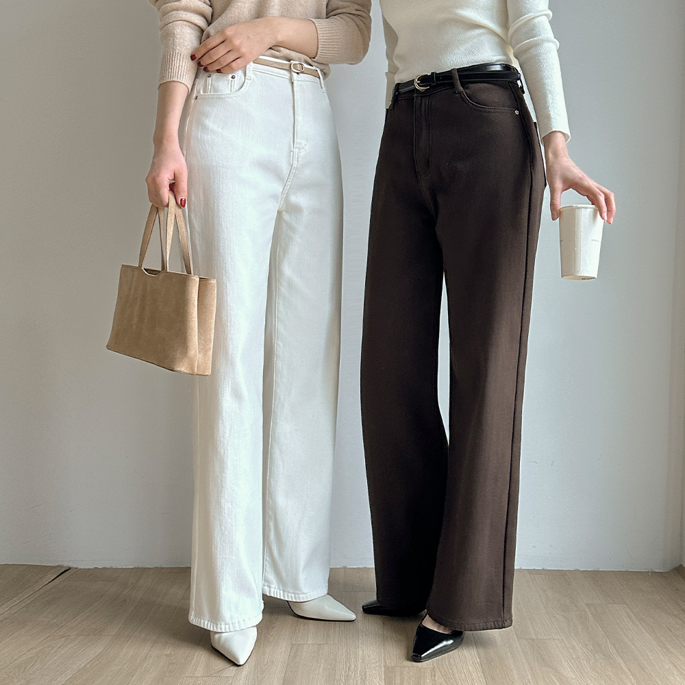 [기획특가] 棉 拉绒 一字型 裤子 (短/长款ver)