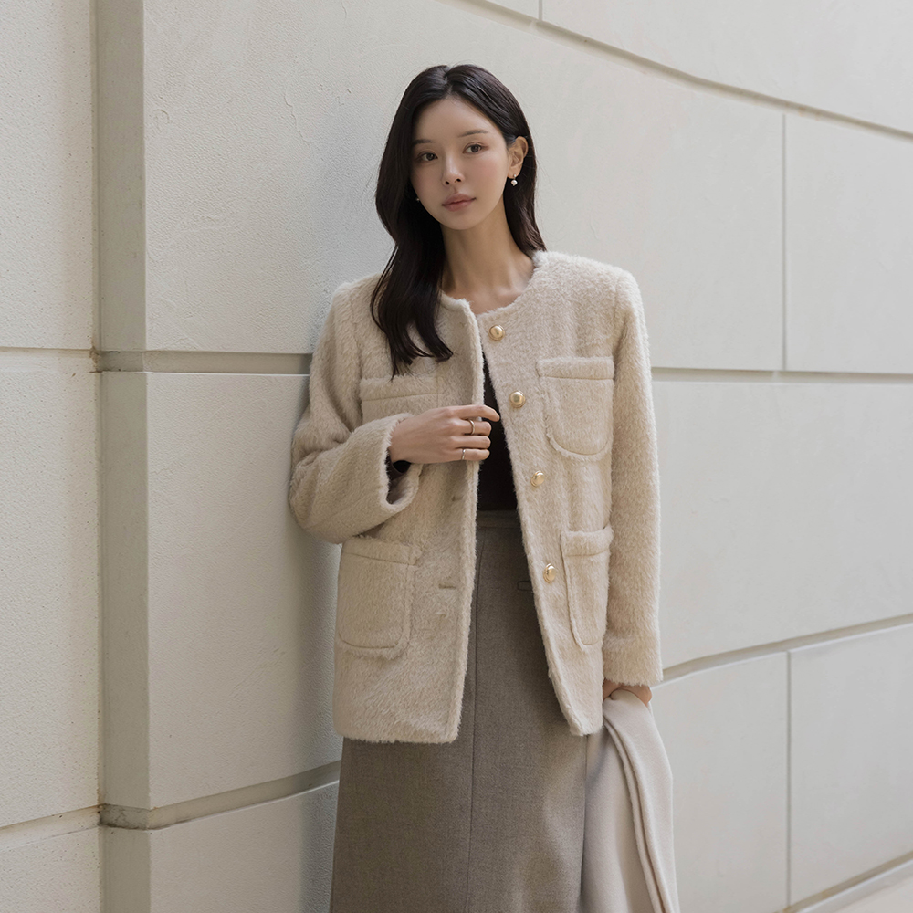 ODE 棉衣 羊毛 双口袋 短上衣 夹克