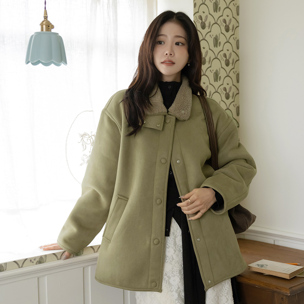 高龄 翻毛皮 羊毛 内衬 短上衣 Mustang