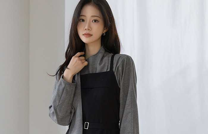 摩登 吊带 A字型 连衣裙(+腰带)