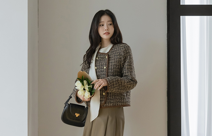 混合 颜色 配色 棉衣 粗呢 夹克