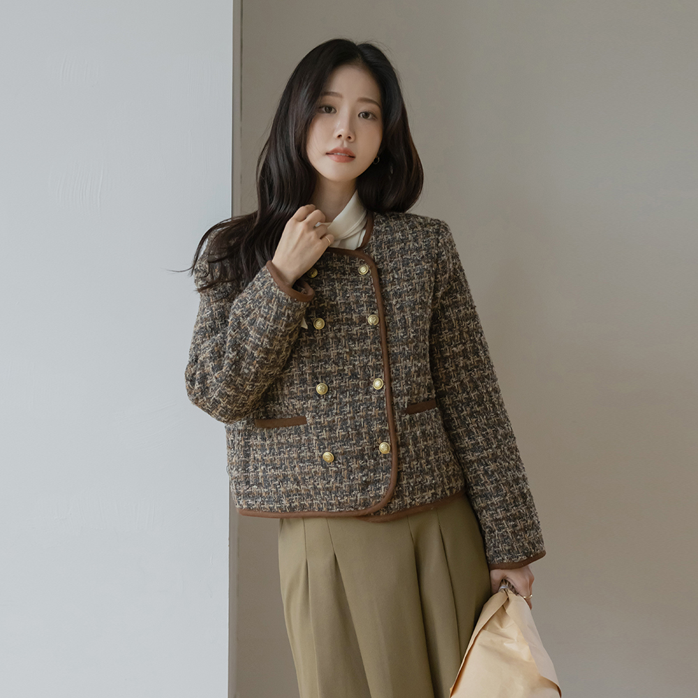 混合 颜色 配色 棉衣 粗呢 夹克