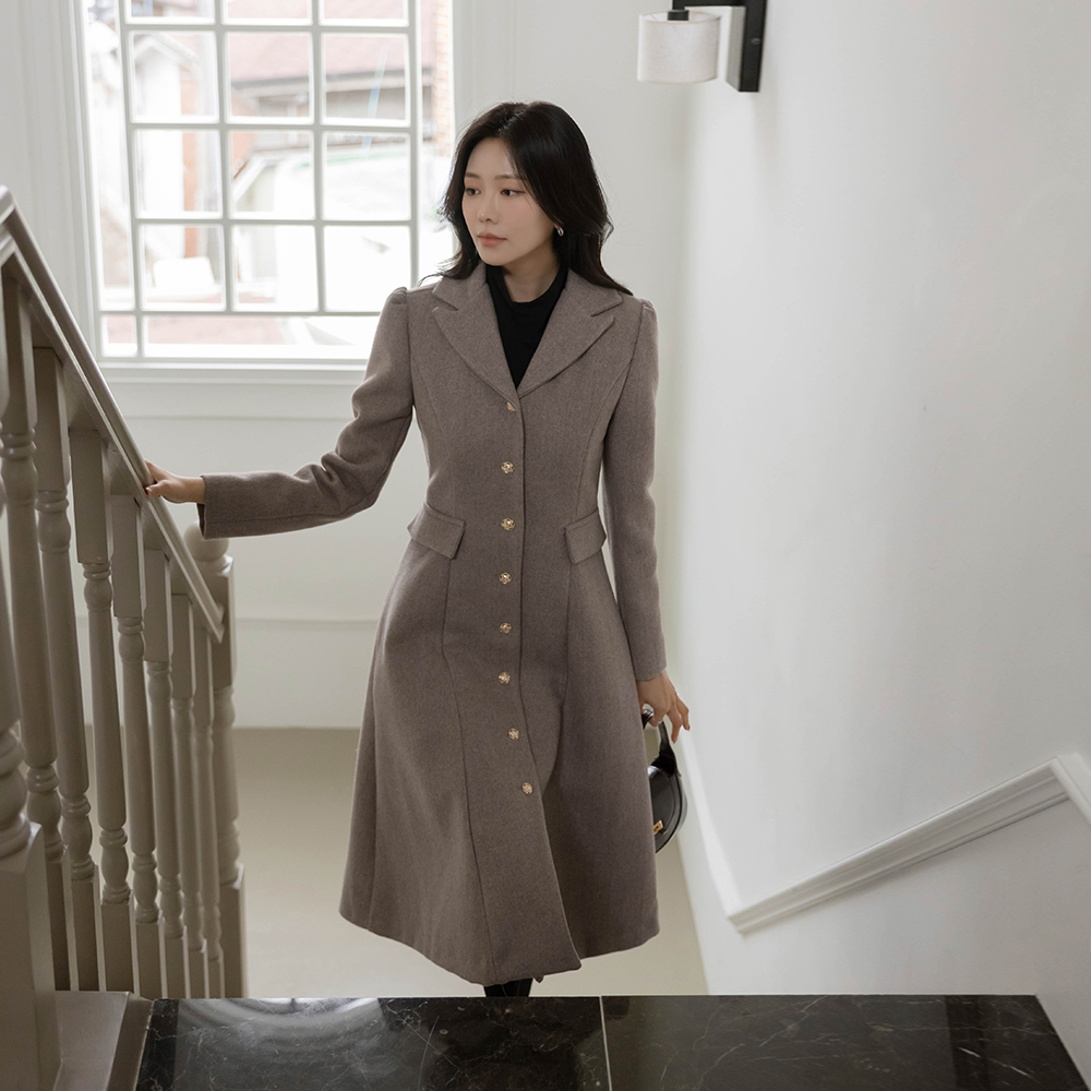 古典 羊毛 棉衣 A字型 连衣裙