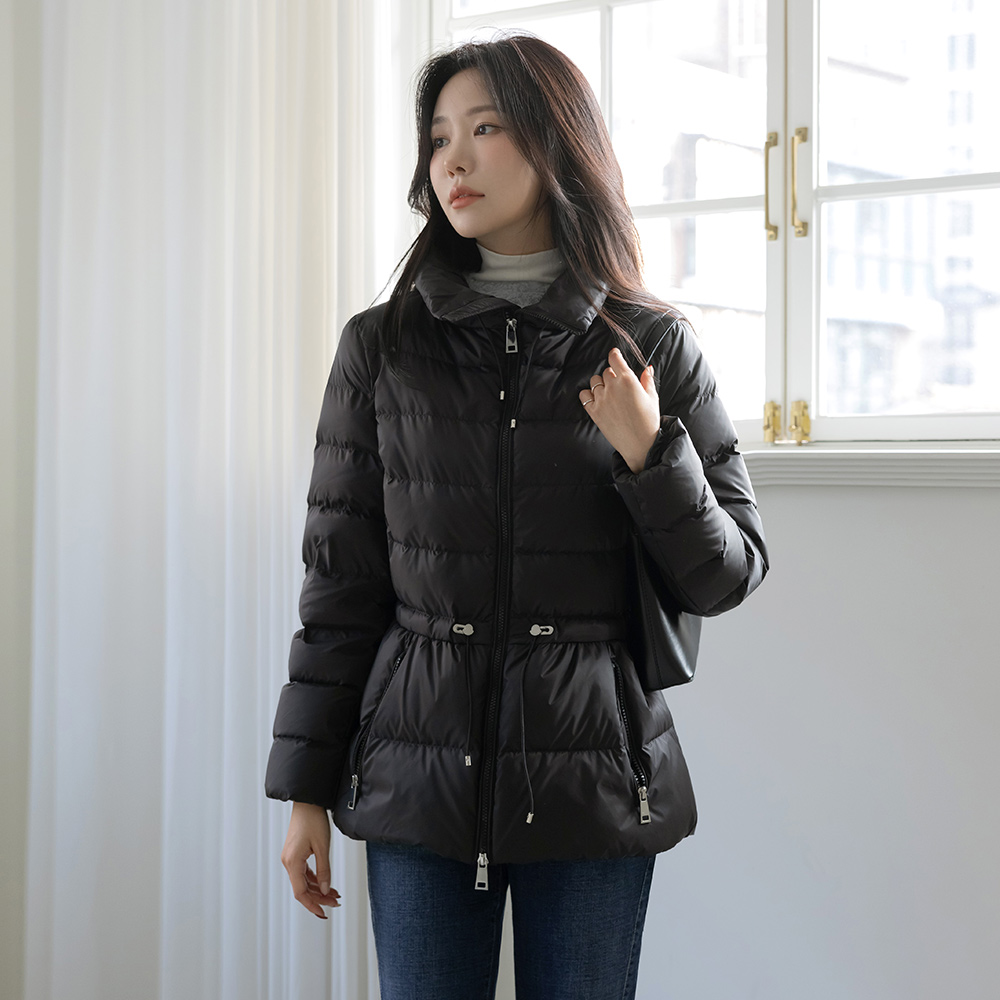 鸭绒100% 双重 抽绳 短上衣 羽绒服