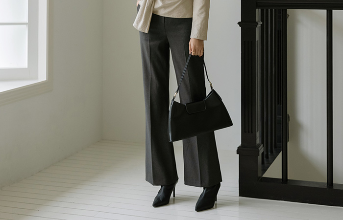 高档 羊毛 喇叭 宽松长裤