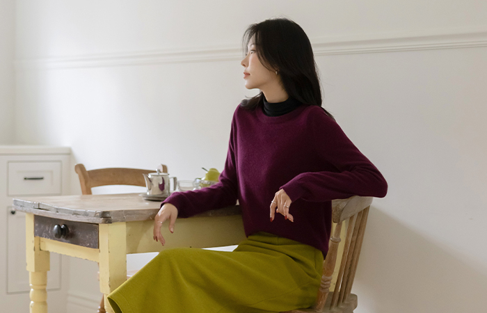 貉子&羊毛 圆领 颜色 针织衫