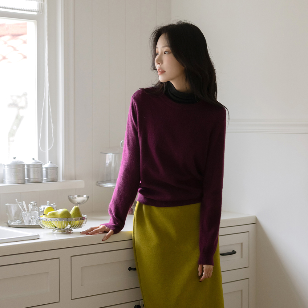 貉子&羊毛 圆领 颜色 针织衫