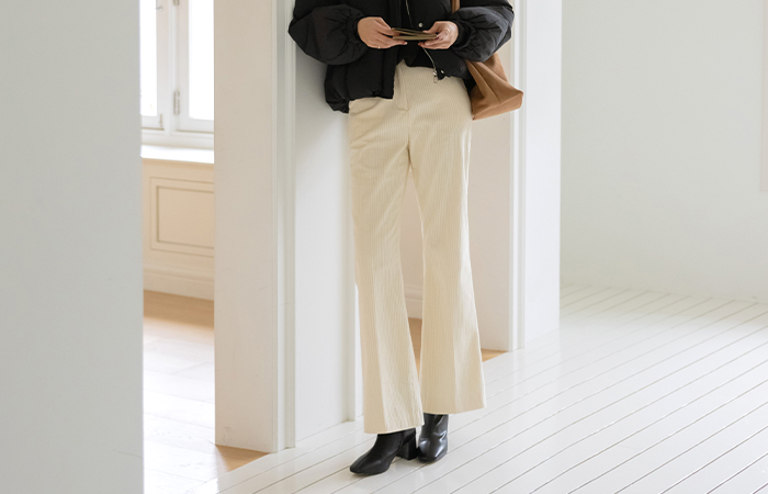 灯芯绒 喇叭 裤子