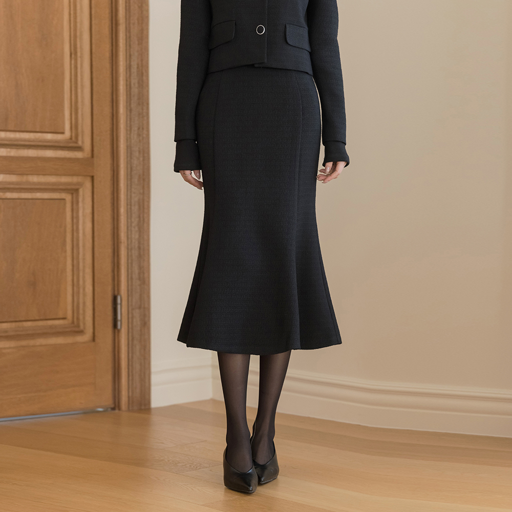 茑萝 珍珠 粗呢 美人鱼 Set-up 裙子