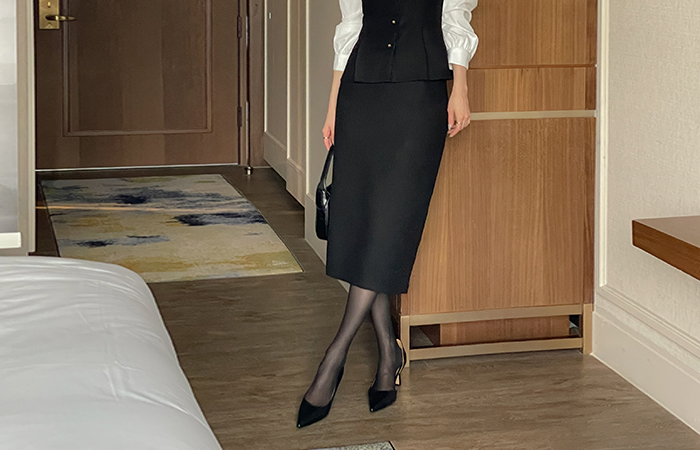 安娜 H字型 粗呢 Set-up 裙子