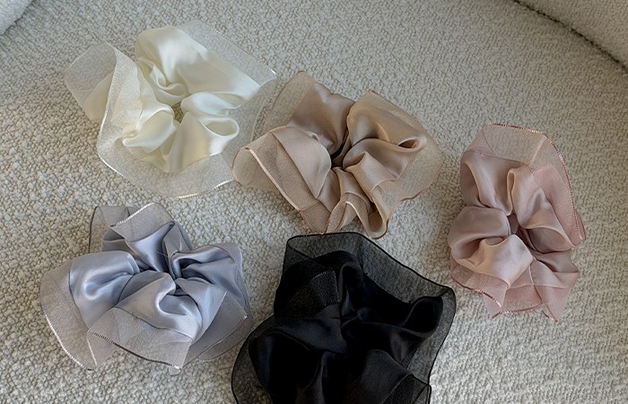 浪漫 雪纺 配色 스크런치