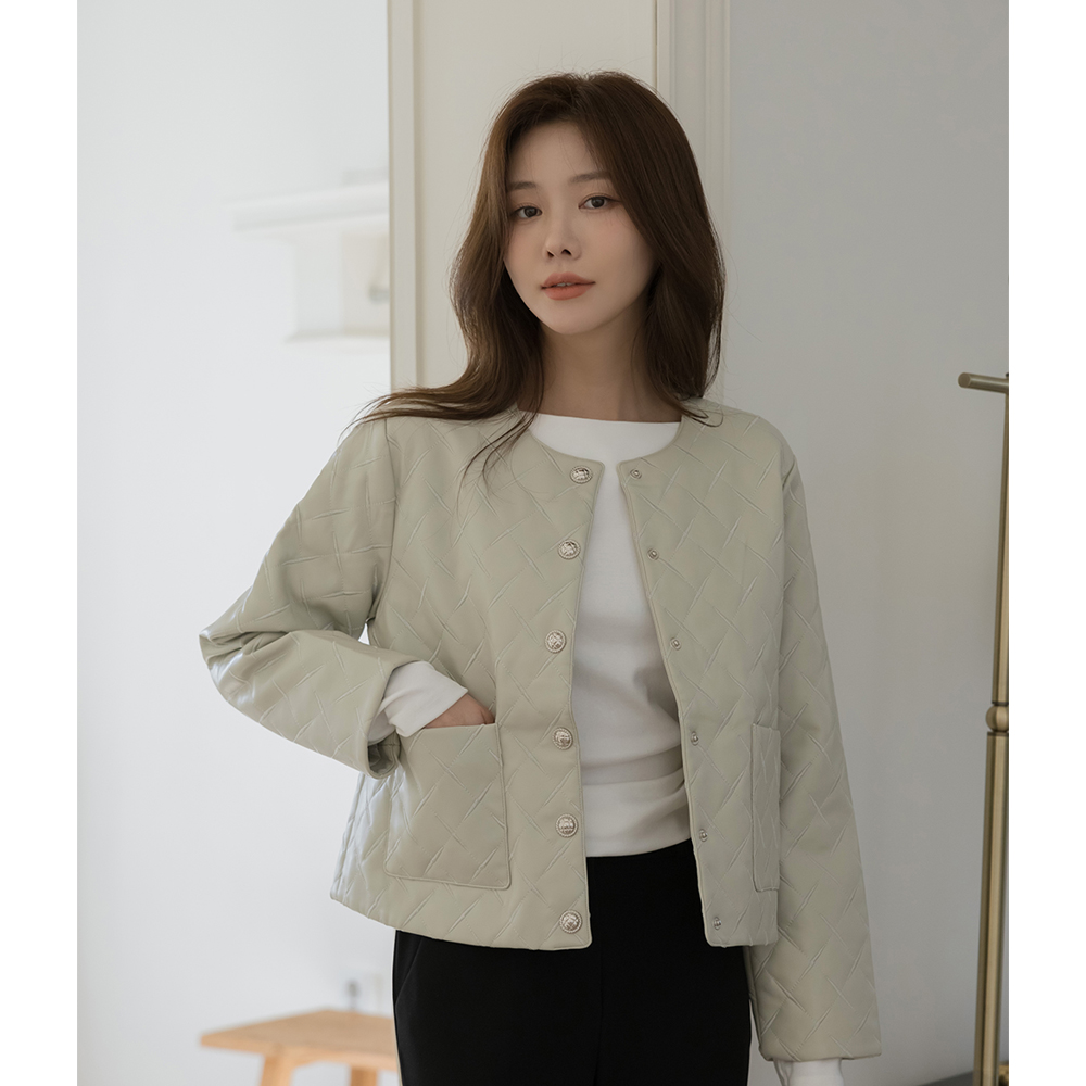 钻石 人造皮夹 夹克