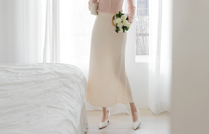 闪亮 后侧松紧带 내추럴핏 裙子