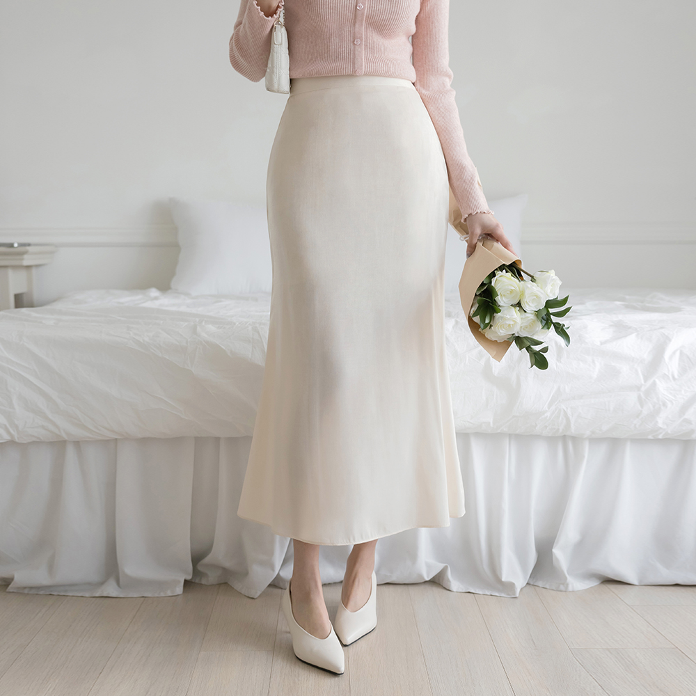 闪亮 后侧松紧带 내추럴핏 裙子