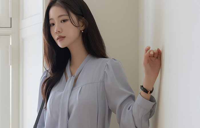 Olivia v 领带 罩衫