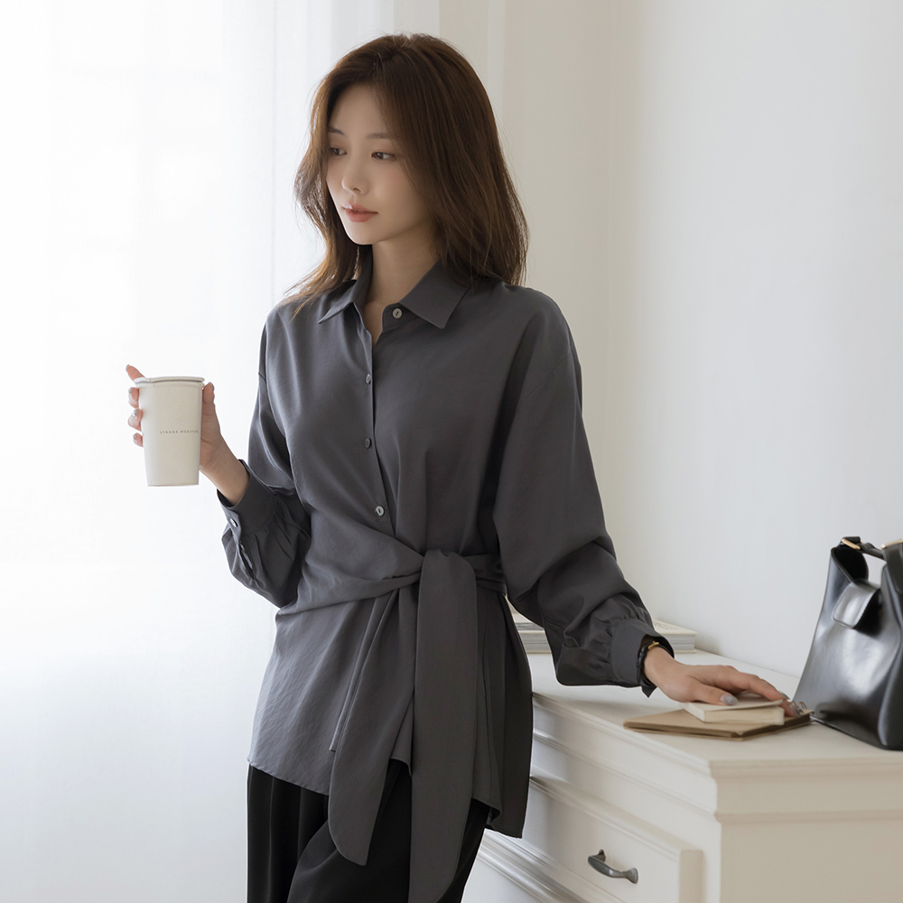 裹身 打结 衬衫