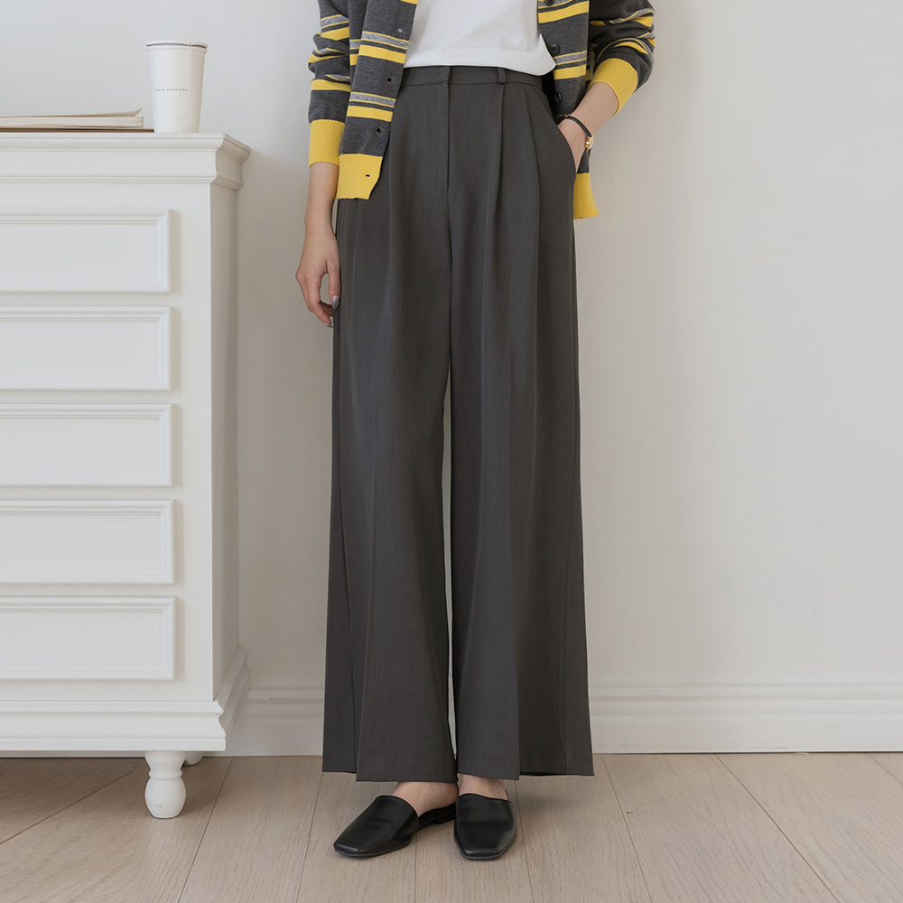 pintuck 宽绰 宽松长裤